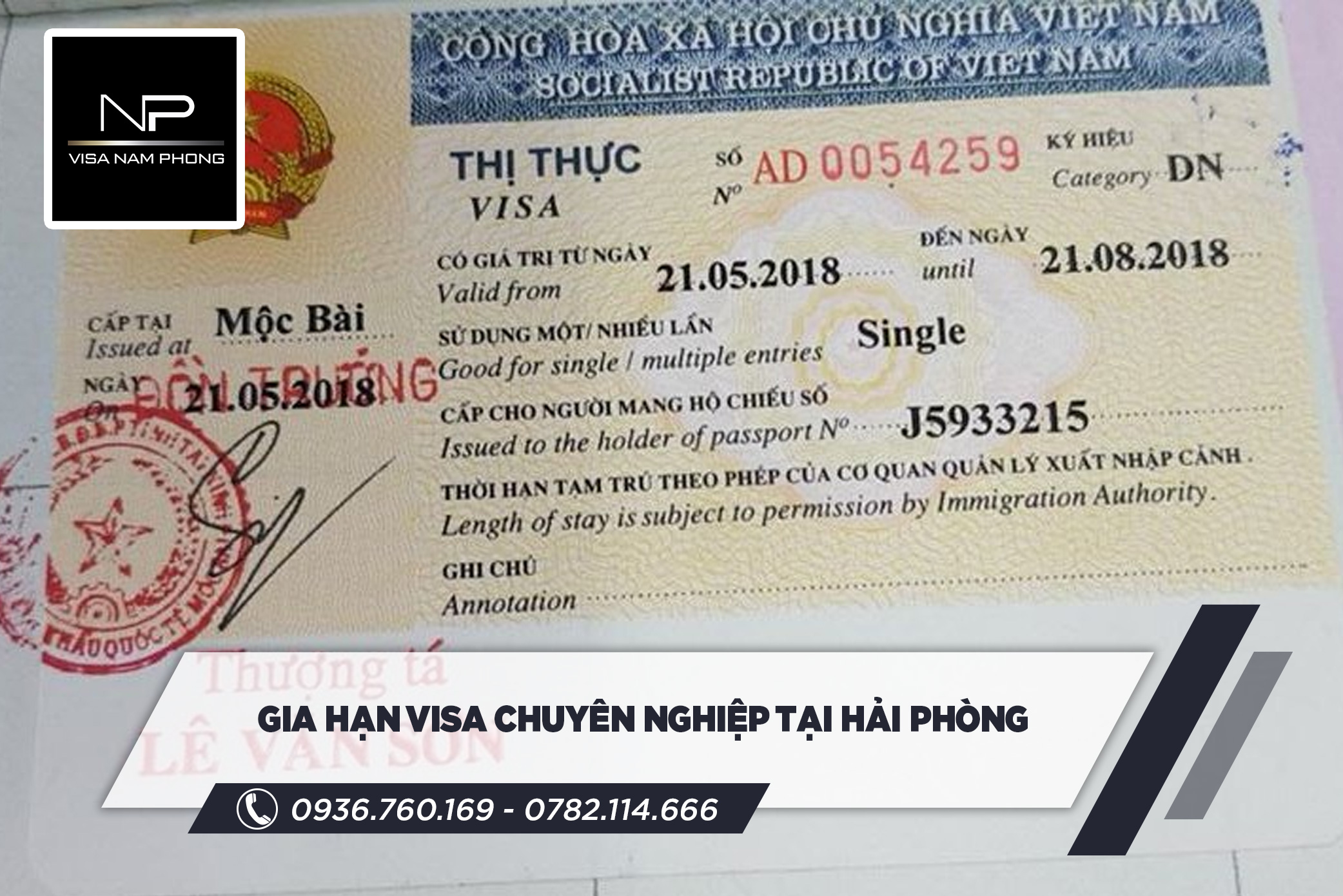 gia hạn visa chuyên nghiệp tại hải phòng