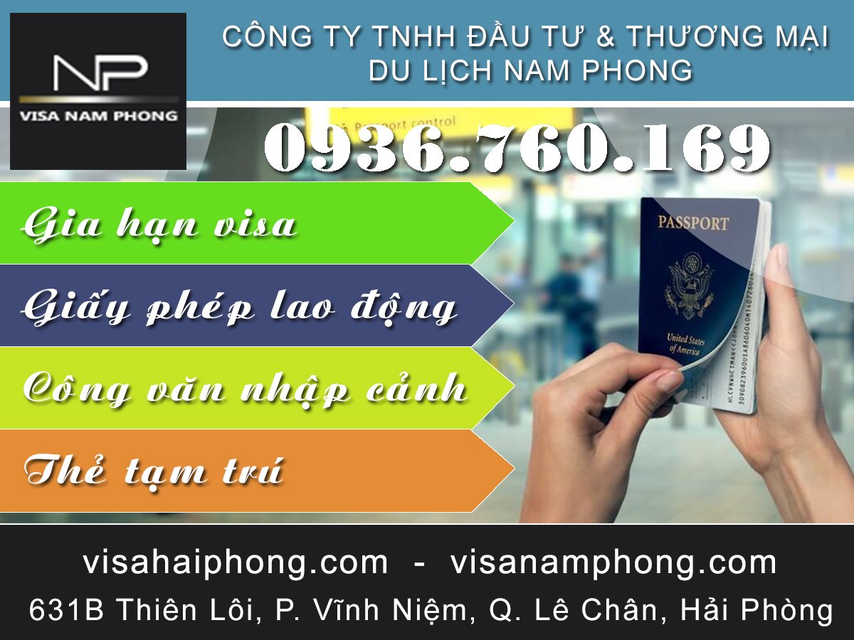 Dịch vụ gia hạn các loại visa nhập cảnh cho người nước ngoài tại Hải Phòng