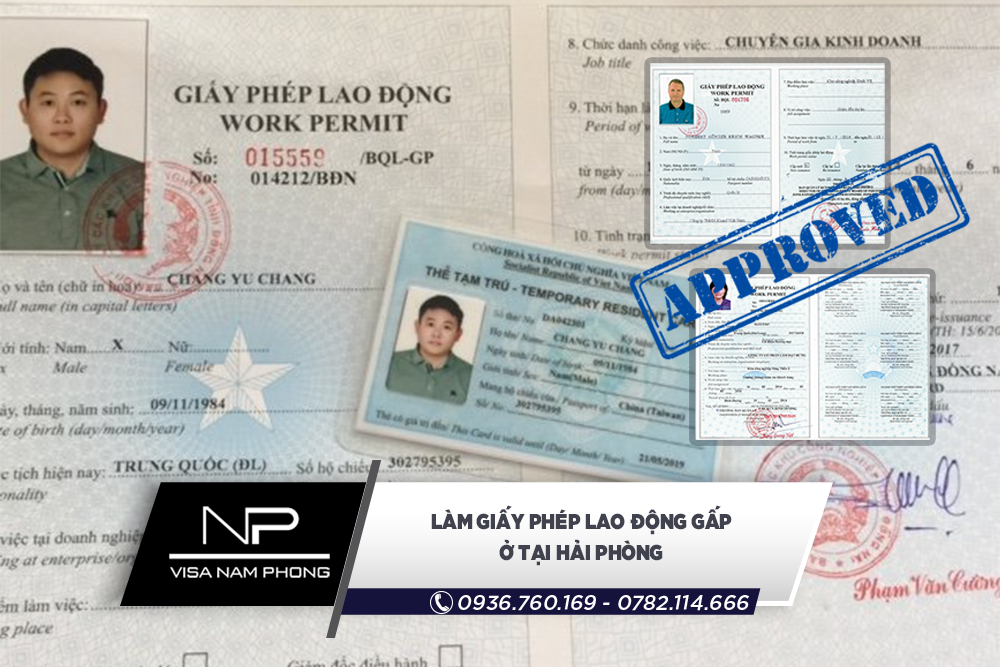 Làm giấy phép lao động gấp ở tại Hải Phòng