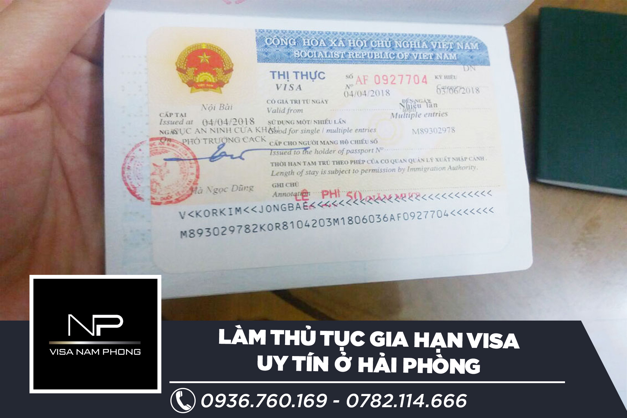 Làm thủ tục gia hạn visa uy tín ở hải phòng