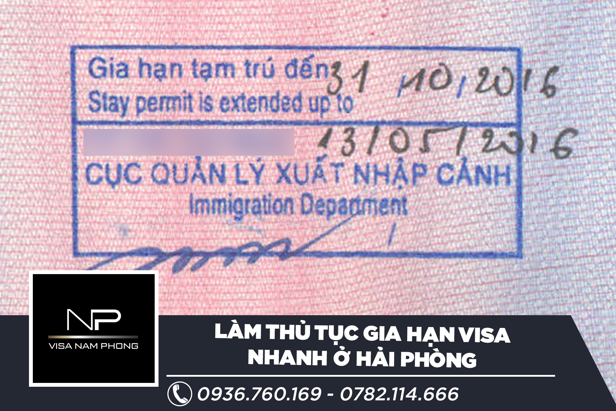 Làm thủ tục gia hạn visa nhanh ở hải phòng