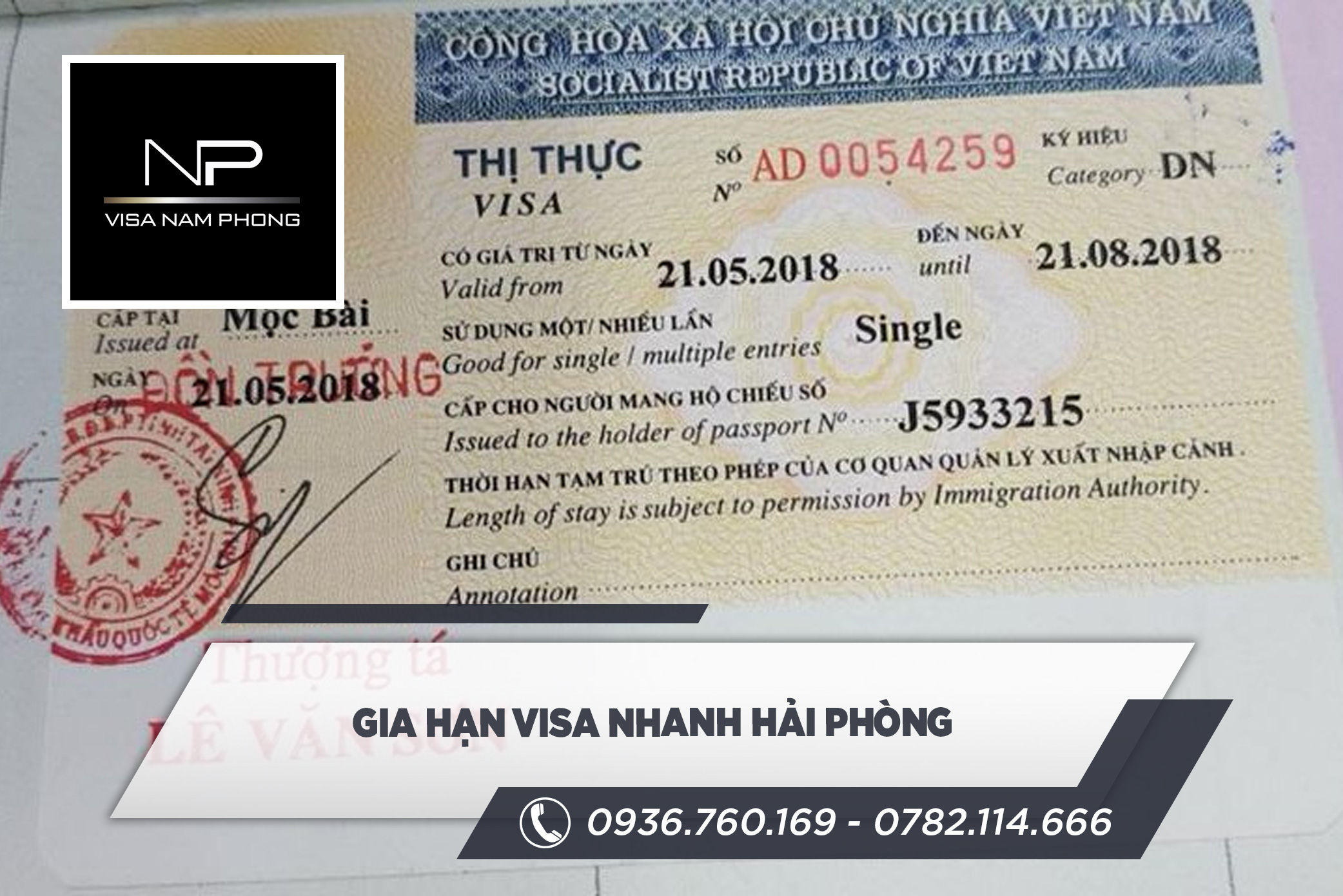 gia hạn visa nhanh hải phòng
