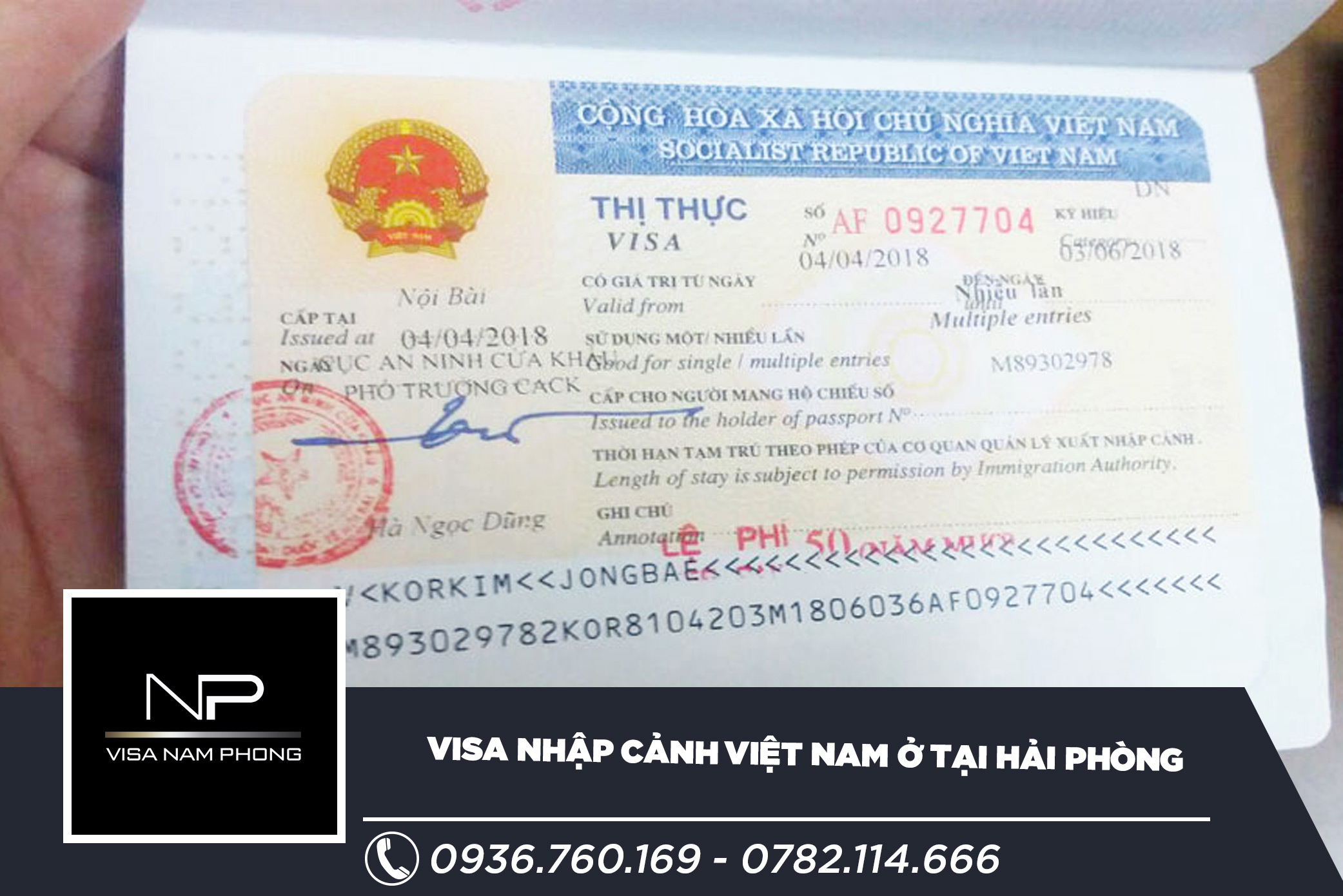 visa nhap canh viet nam o tai hai phong