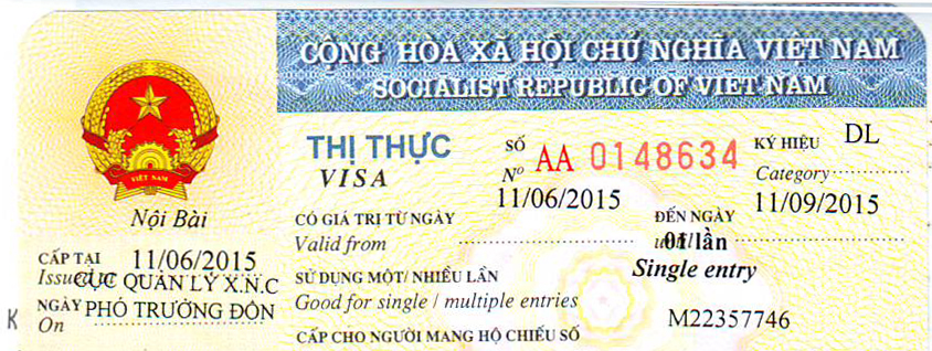 Thủ tục xin cấp visa du lịch cho người nước ngoài nhập cảnh vào Việt Nam.